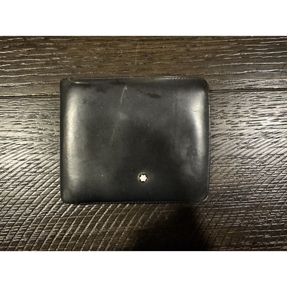 Mont Blanc Authentic Leather Bifold Wallet Black